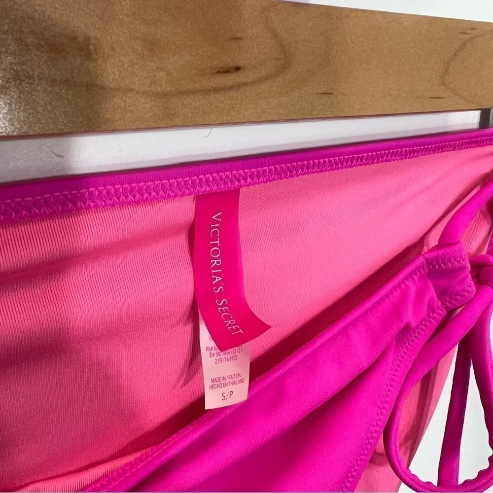 Victoria’s Secret 2pc Bandeau Halter Bikini Side Tie Bottoms‎ Small Medium S/M